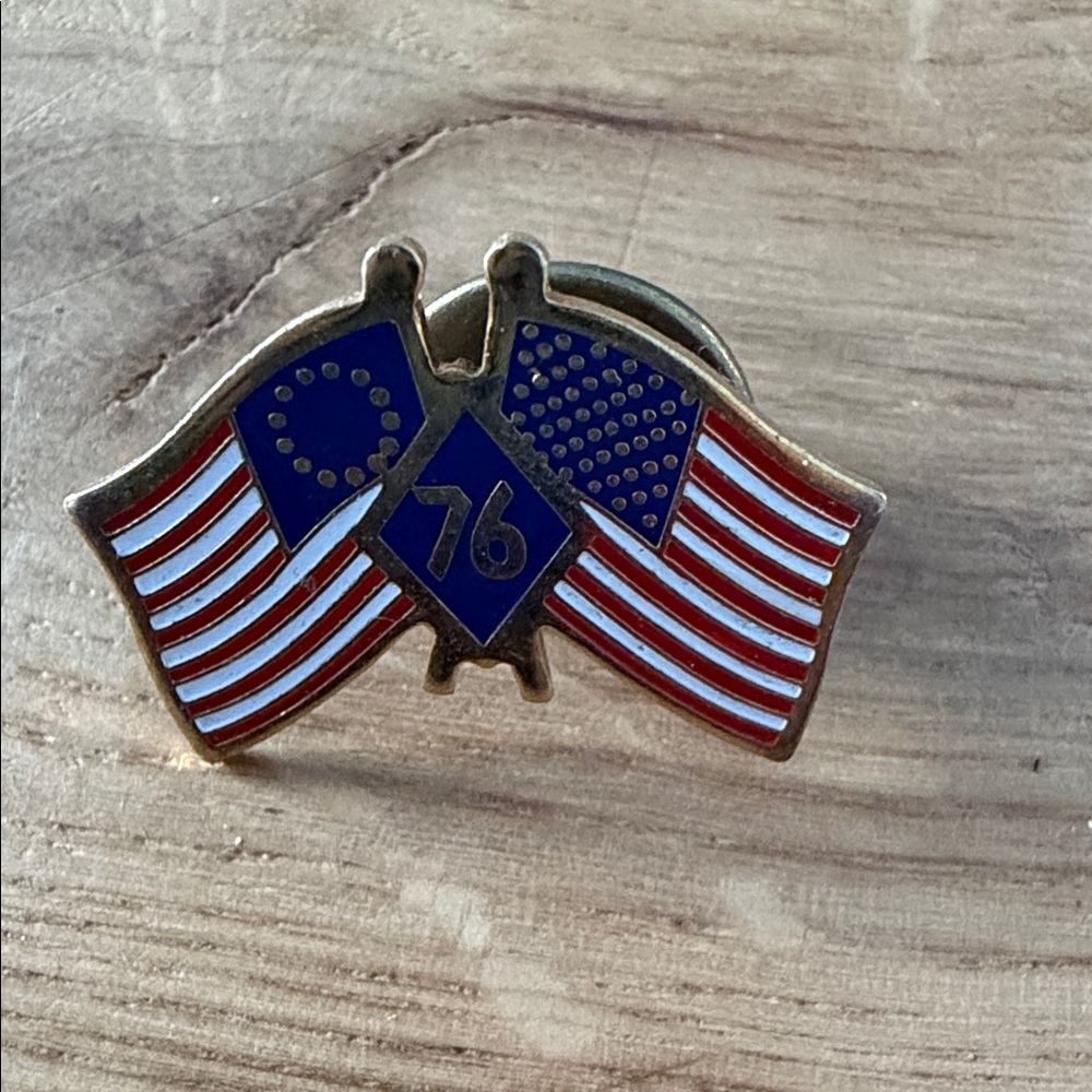 Patriotic Flag Pin 1776 bicentennial lapel or hat pin from 1976